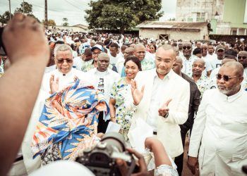 Quelques cadres locaux du PDG lors des célébrations des 54 ans de leur formation politique à Oyem le 09 avril 2022. © Droits réservés..