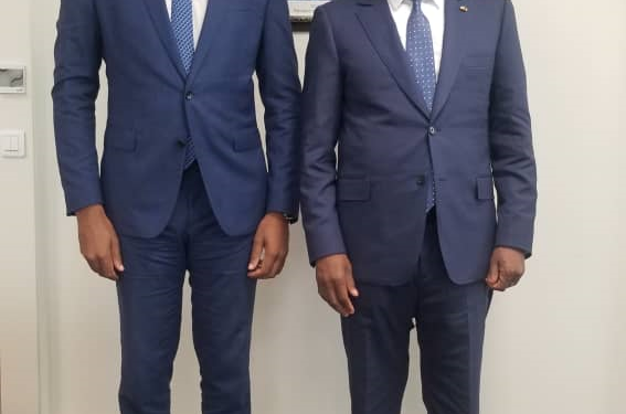 La rencontre entre Guy-Patrick Obiang Ndong, ministre de la Santé et des Affaires sociales et Adama Kamara, ministre de l’Emploi et de la Protection Sociale de la Côte d’Ivoire, le 14 juin 2022, s’inscrivait dans le cadre d’échange d’expérience en matière de prévoyance sociale en Afrique. © D.R.