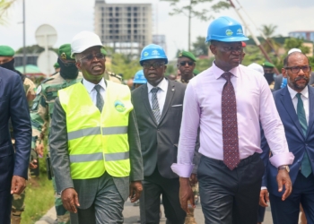 Le Président Oligui Nguema en visite sur les chantiers stratégiques de la Baie des Rois, photo Com PR.