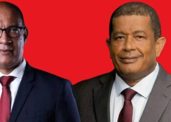 Comilog : passage de témoin entre Léod-Paul Batolo et André Massard à la tête de la filiale d'Eramet au Gabon ? Montage Le Confidentiel.