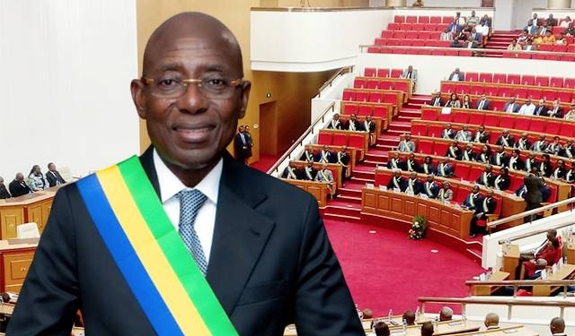 Ouverture de la première session ordinaire de l'Assemblée nationale de Transition : Jean François Ndongou fixe le cap législatif pour les trois prochains mois, montage photo Le Confidentiel.