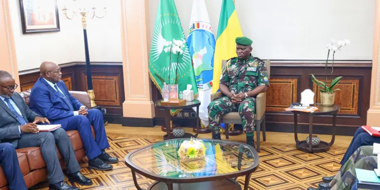 Oligui Nguema recevant Séraphin Akoure Davin, et les acteurs du secteur énergétique, Le Confidentiel