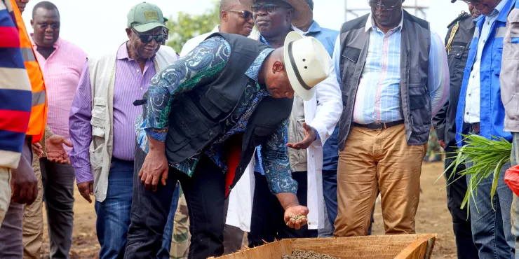 Brice Clotaire Oligui Nguema en visite au Ranch de Ndendé : Une avancée majeure pour l'autosuffisance alimentaire au Gabon, photo Com PR.