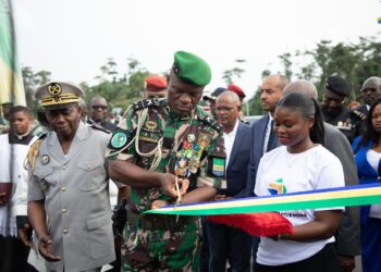 Le Chef de l’Etat, le Général Brice Clotaire Oligui Nguema met en service la voie de contournement de l’Aéroport de Libreville, DR.