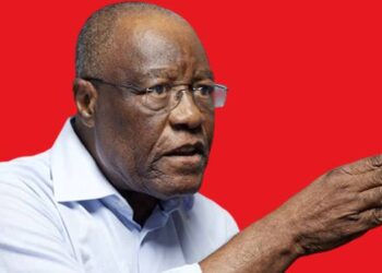 Albert Ondo Ossa dénonce le référendum constitutionnel : « une imposture » et des résultats « scandaleux », montage Le Confidentiel.