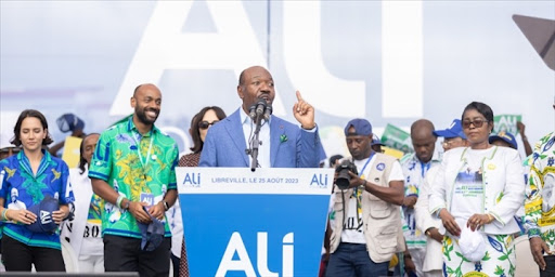 Meeting d'Ali Bongo Ondimba en campgne présidentielle 2023, DR.